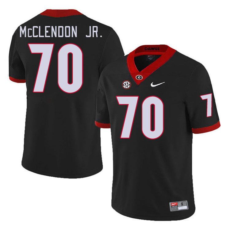 #70 Warren McClendon Jr. Georgia Bulldogs Jerseys Football Stitched-Retro Black
